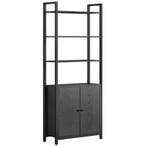 Nieuwe Zwarte Stellingkast - Woonkamer Boekenkast Ebbenhout, Huis en Inrichting, Kasten | Stellingkasten, Verzenden, Nieuw