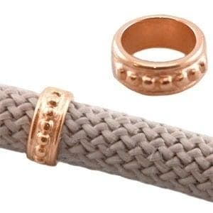 DQ metaal schuiver Rosé goud ca. 13 x 5 mm (Ø 10mm) (Nikk., Ophalen of Verzenden, Nieuw, Kraal