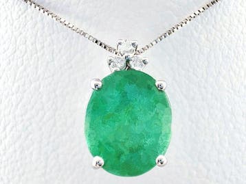 Zonder minimumprijs - Ketting met hanger - 18 karaat Witgoud, Sieraden, Tassen en Uiterlijk, Antieke sieraden