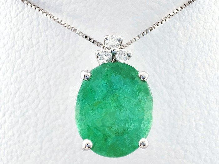 Zonder minimumprijs - Ketting met hanger - 18 karaat Witgoud, Sieraden, Tassen en Uiterlijk, Antieke sieraden