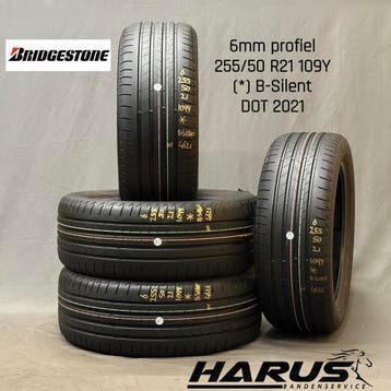 255/50/21 109Y (*) Bridgestone zomerbanden 6mm profiel 4X, Auto-onderdelen, Banden en Velgen, Gebruikt, 255 mm, Band(en), Personenwagen