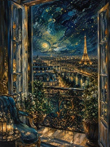 Shayer - Eiffel Romance – A Night in France - XL - 60x80cm -, Nieuw