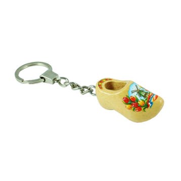 Sleutelhanger met 1 klompje van 4 cm Blank gelakt, Ophalen of Verzenden, Nieuw