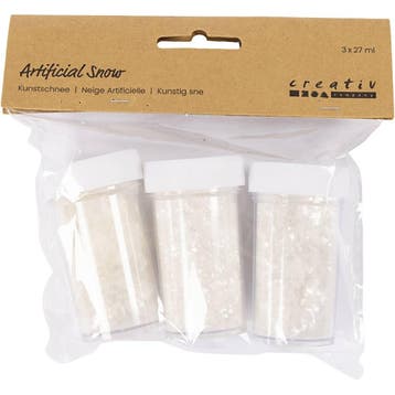 Kunstsneeuw, wit glitter, 3x27 ml/ 1 doos, Nieuw
