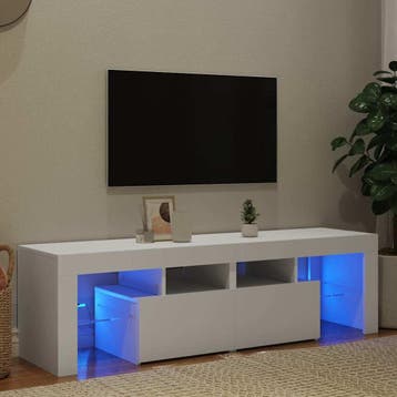 vidaXL Tv-meubel met LED-verlichting 140x36,5x40 cm wit, 100 tot 150 cm, Verzenden, Nieuw, Minder dan 100 cm