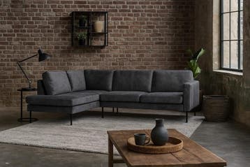 Hoekbank Gardolo 2.5 zits velvet antraciet- Adore68, Ophalen of Verzenden, Nieuw