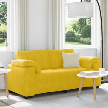 vidaXL Loveseat Sofa Geel 180x77x82 cm Fluweel, Verzenden, Nieuw, Stof