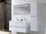 Veiling - Badkamermeubel 120 cm - Hoogglans wit + witte wasb, Nieuw