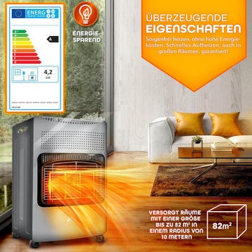 Gaskachel - Gasverwarming - 4200W - incl. Gasdrukregelaar en, Verzenden, Zo goed als nieuw