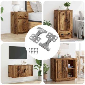 vidaXL Scharnier 2 st Nikkel 85 x 52,5 x 9,5 mm IJzer, Doe-het-zelf en Verbouw, Verzenden, Nieuw