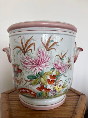 Champagne koeler - Aardewerk - Grote cache-pot van faience