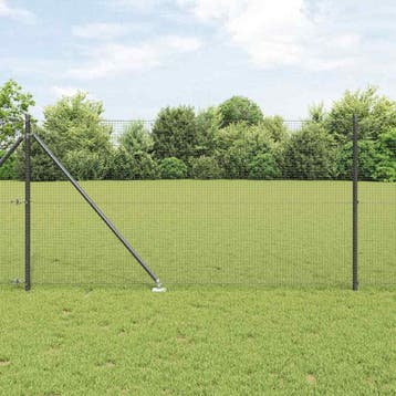 vidaXL gelast draadhek met grondpennen 50 x 1 m PVC-gecoate, Verzenden, Nieuw, IJzer