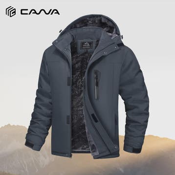 Heren Winterjas Waterdicht Fleece Warm Winddicht Met Capucho, Verzenden, Nieuw
