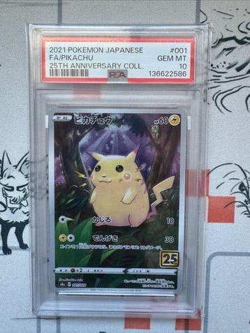 Pokémon - 1 Graded card - Pikachu 001 Full art - PSA 10, Nieuw