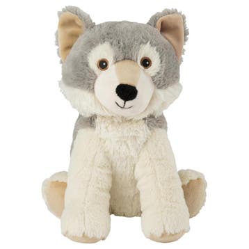 Warmies wolf knuffel - grijs - 24 cm - magnetronknuffel, Verzenden, Nieuw