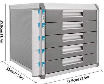Organizer met 5 Lades – Aluminium Bureaukast met Slot, Verzenden, Nieuw in verpakking
