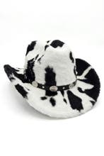 Cowboyhoed Koe Bont Zwart Zwarte Nepbont Cowboy Western Hoed, Ophalen of Verzenden, Nieuw, Carnaval