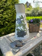 Grote emaille waterkan met bloemen afbeelding, Antiek en Kunst, Antiek | Emaille, Verzenden