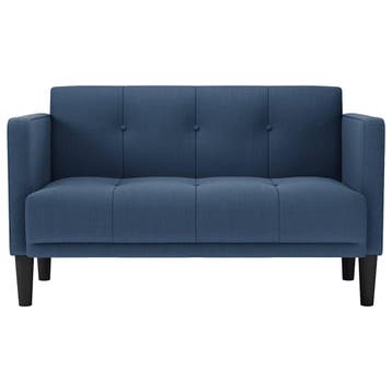 vidaXL Loveseat bank blauw 111 cm stof, Verzenden, Nieuw, Stof, Minder dan 150 cm