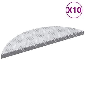 vidaXL Trap Tread 10 st 60 x 18 x 2,5 cm Zilver Aluminium, Verzenden, Nieuw