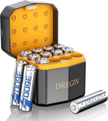 Oplaadbare AA Batterijen 12-pack + Oplader - Retourdeal, Ophalen of Verzenden, Zo goed als nieuw, Oplaadbaar