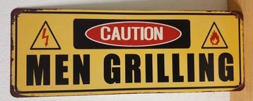 Men grilling reclamebord, Verzamelen, Ophalen of Verzenden, Nieuw