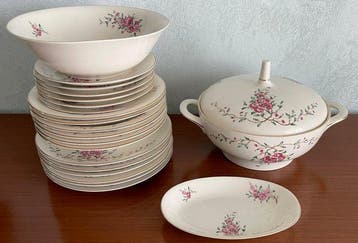 Tafelservies voor 6 (22) - Porselein - Dauher La Madeleine