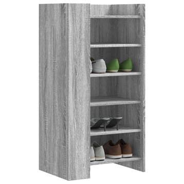 vidaXL Schoenenkast 52x37,5x100 cm bewerkt hout grijs sonoma, Verzenden, Nieuw