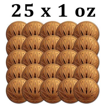 Verenigde Staten. 25 x 1 oz Cannabis The Big Leaf 999 Fine