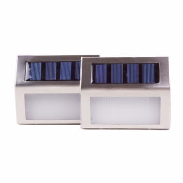 Hofftech Solar LED wandlamp - roestvrij staal - lichtsens..., Ophalen of Verzenden, Nieuw