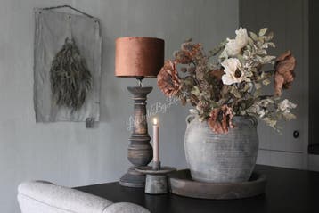 Velvet cilinder lampenkap Terra 20 cm, Huis en Inrichting, Lampen | Lampenkappen, Ophalen of Verzenden, Nieuw