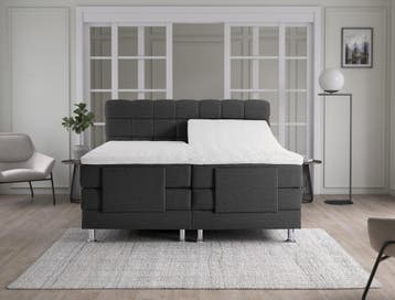 Elektrische Boxspring Arizona - Antraciet 140 x 220 cm, Verzenden, Nieuw, 140 cm, Twijfelaar