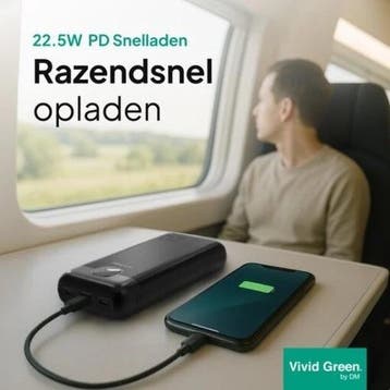 Powerbank 20000 mAh - Snellader 22.5W, Telecommunicatie, Zo goed als nieuw