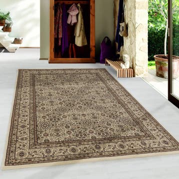 Perzisch Tapijt | Kashmir | Kader | Beige | 80x150 cm, Verzenden, Nieuw