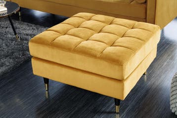 Design kruk COSY VELVET 80cm mosterdgeel goud fluwelen, Ophalen of Verzenden, Nieuw