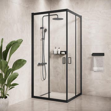 Douchecabine Dakota 80 x 80 x 190 cm Zwart, Doe-het-zelf en Verbouw, Verzenden, Nieuw, Douche
