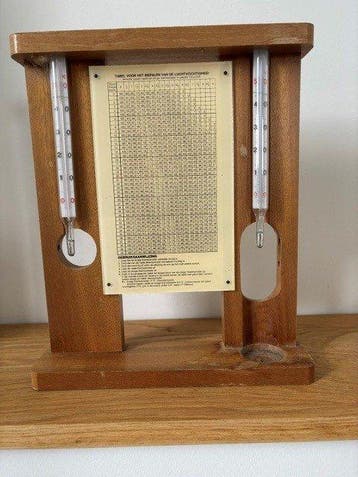 Meetinstrumenten - Hout, Glas - 1910-1920 - Psychrometer met, Antiek en Kunst