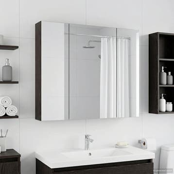 vidaXL Badkamer spiegelkast Zwart Eiken 80 x 14.5 x 70 cm, Verzenden, Nieuw