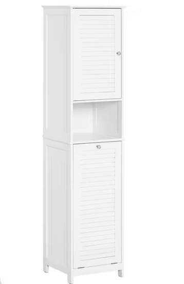 Badkamer Opbergkast Hoog met Waszak en Verstelbare Plank, Verzenden, Nieuw