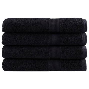 vidaXL Handdoeken SOLUND 4 st 600 g/m² 100x200 cm zwart, Verzenden, Nieuw, Zwart