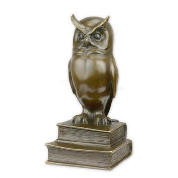 sculptuur, A Distinguished Bronze Owl with a Noble Presence, Antiek en Kunst, Curiosa en Brocante
