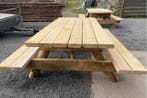Rockwood® Landschapspicknicktafel Kastanje 200cm 2.00m   met, Tuin en Terras, Ophalen of Verzenden, Nieuw, Rechthoekig, Hout