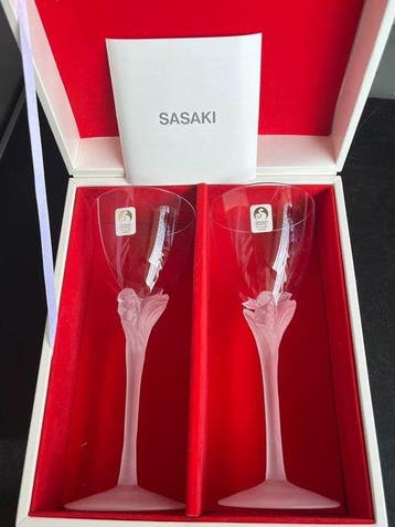Sasaki Crystal - Bokaal (2) - loodkristalglas -