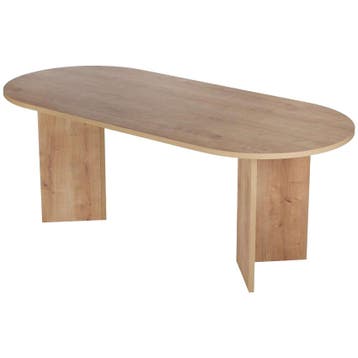 Evila Modern Dining Table, Sapphire Oak, 200 X 90 X 75 Cm, Nieuw, Minder dan 50 cm, Scandinavisch, 50 tot 100 cm