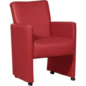 Leren eetkamerstoel Elegant - Toledo Ducati (rood) - Met, Huis en Inrichting, Stoelen, Eigentijds, Modern, Nieuw, Leer, Ophalen of Verzenden