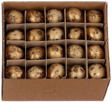 Kwarteleitjes goudwash doos 60 stuks uitgeblazen voor, Ophalen of Verzenden, Nieuw