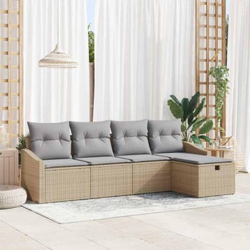 vidaXL Bankstel 6 st poly rattan, Verzenden, Nieuw, Rotan, 6 zitplaatsen