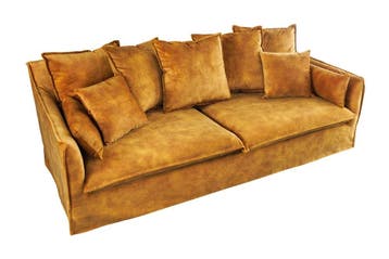Sofa Heaven 3-zits 210cm mosterdgeel fluweel - 40831, Ophalen of Verzenden, Nieuw