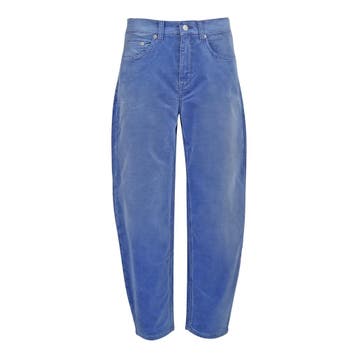MAC • blauwe fluwelen broek Ava Banana • 36, MAC, Nieuw, Maat 36 (S), Verzenden