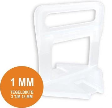 Fix plus tegel leveling systeem clips 1 mm 500 stuks, Verzenden, Nieuw